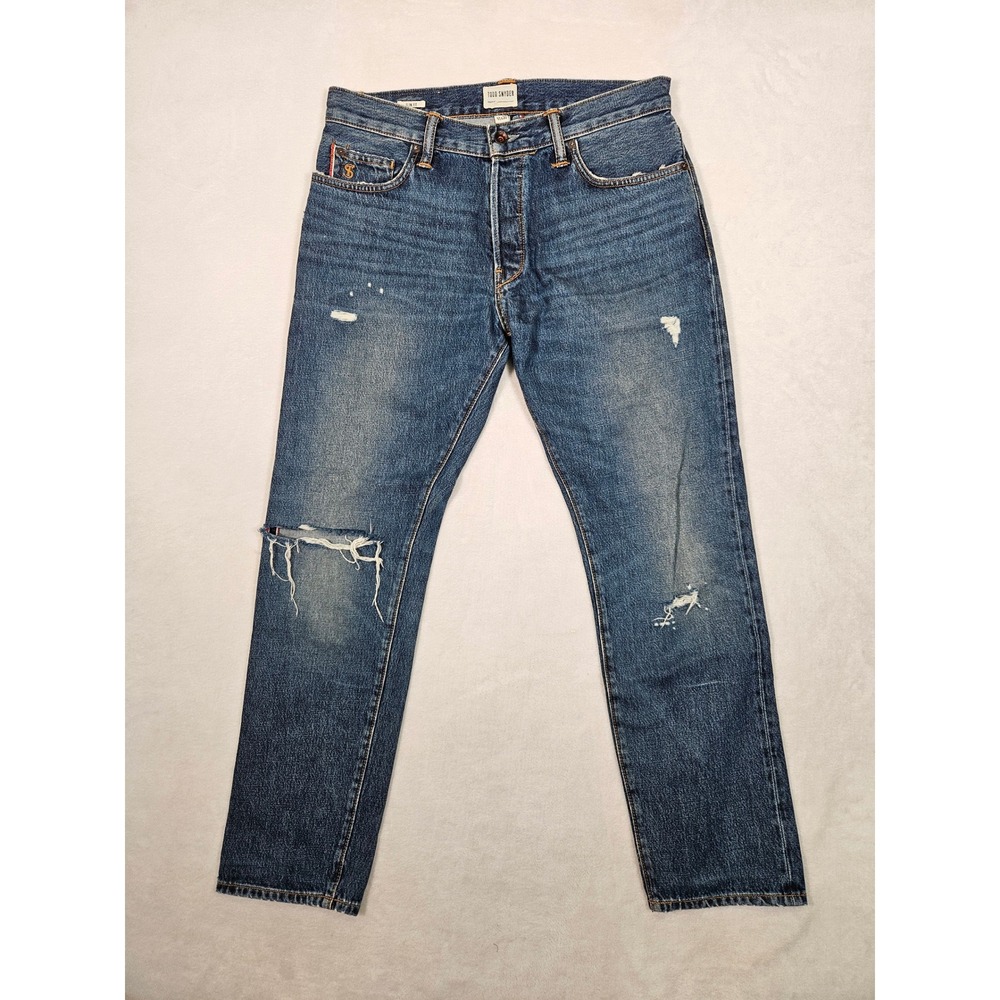 Todd Snyder American Selvedge Denim Slim Fit Distressed Jeans Blue 31x30 USA